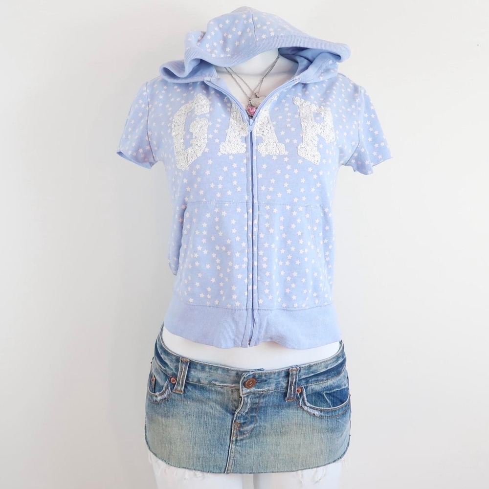 GAP blue star cropped hoodie | y2k 2000s